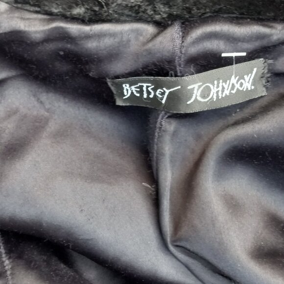 Betsy Johnson Maxi Faux Fur Black Coat S-M - Picture 17 of 17